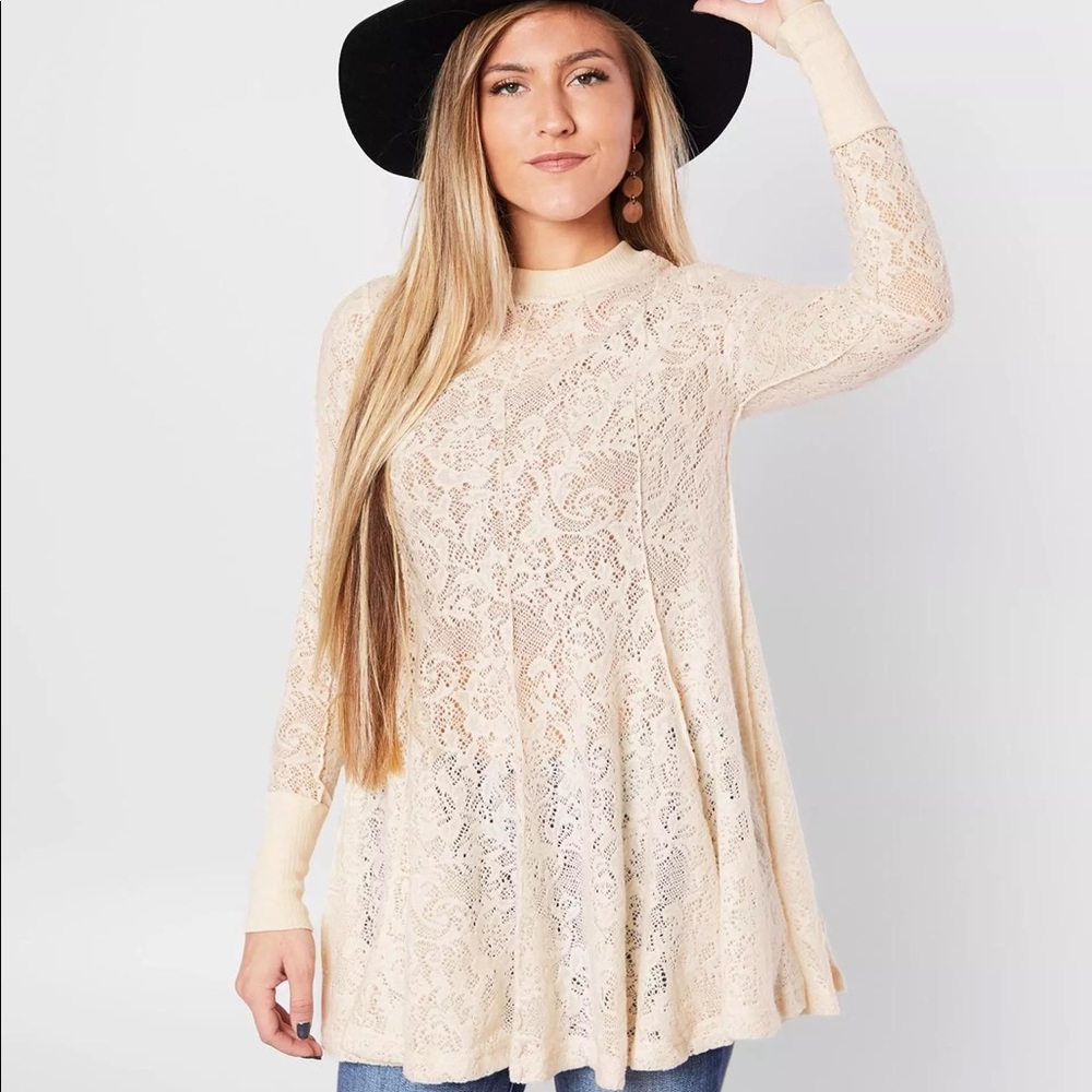Free People Coffee in the Morning tunic top